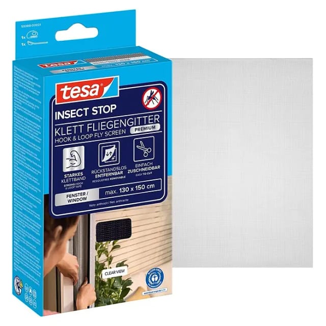 tesa Fensterfliegengitter 'Comfort' anthrazit 130 x 150 cm