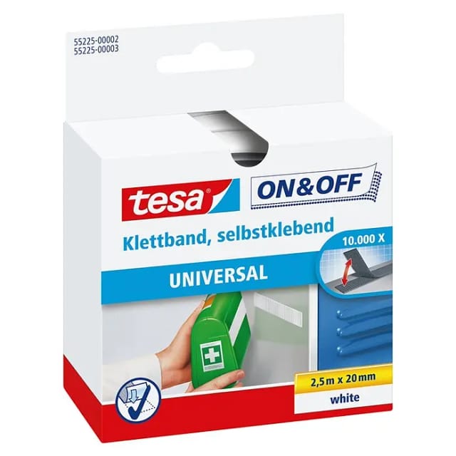tesa Klettband 'Universal' selbstklebend weiß