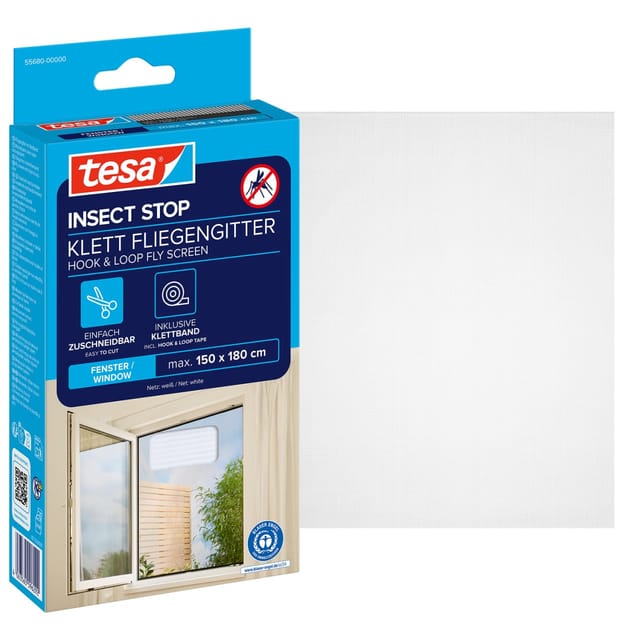 tesa Fensterfliegengitter 'Standard' weiß 150 x 180 cm