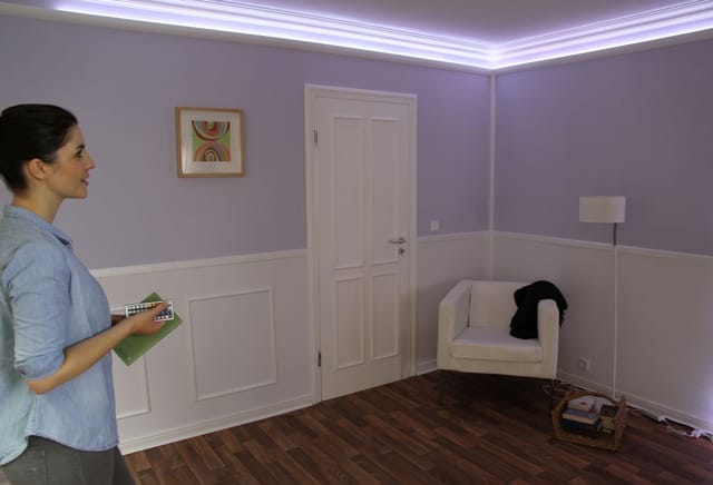 DECOSA® Zierprofil für LED-Stripes 'Karoline' EPS weiß 200 x 6,5 cm