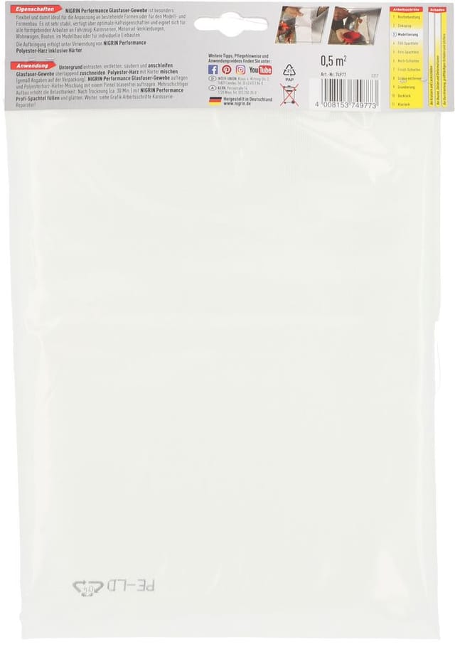 Nigrin Glasfasergewebe 0,5 m²