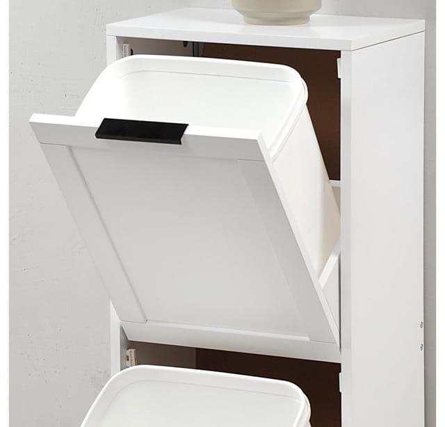 Kesper Küchenwagen weiß mit Mülltrennsystem 35 x 89 x 23 cm