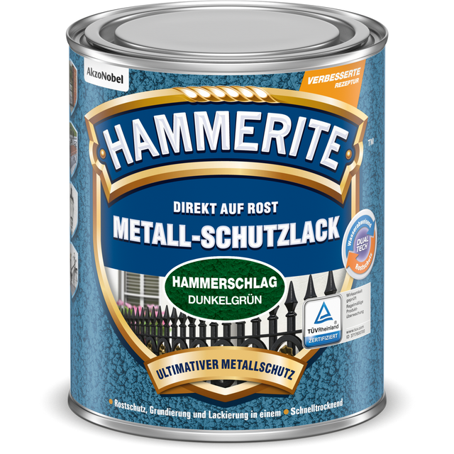 Hammerite Metallschutzlack Hammerschlag-Effekt dunkelgrün 250 ml