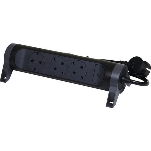 Legrand Steckdosenleiste 3-fach schwarz drehbar 1,5 m