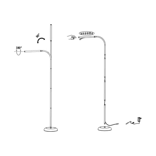 EGLO Eglo LED-Stehleuchte 'Laroa' weiß, mit Touchdimmer, 130 cm