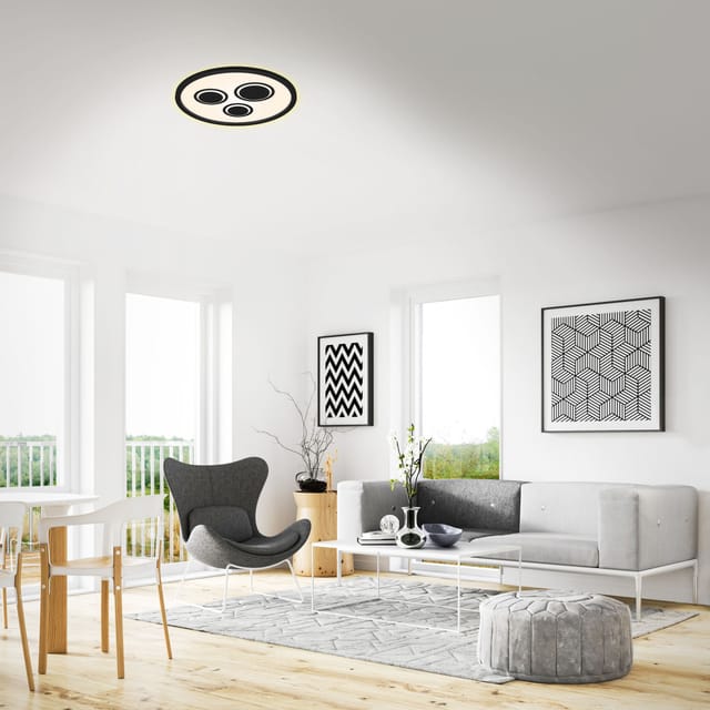 Briloner LED-Deckenleuchte 'Pac' schwarz Ø 42,3 cm 3000 lm