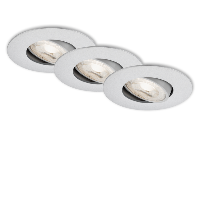 Briloner LED-Einbauleuchte 'Kulana' chrom-matt 460 lm, 3er-Set, IP 23, dimmbar