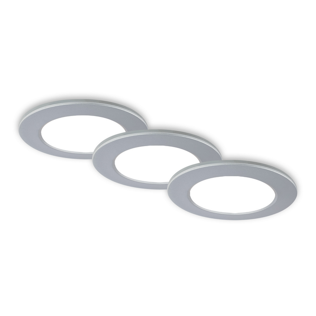 Briloner LED-Einbauleuchte 4,8 W Ø 9,2 cm 3 Stück chromfarben