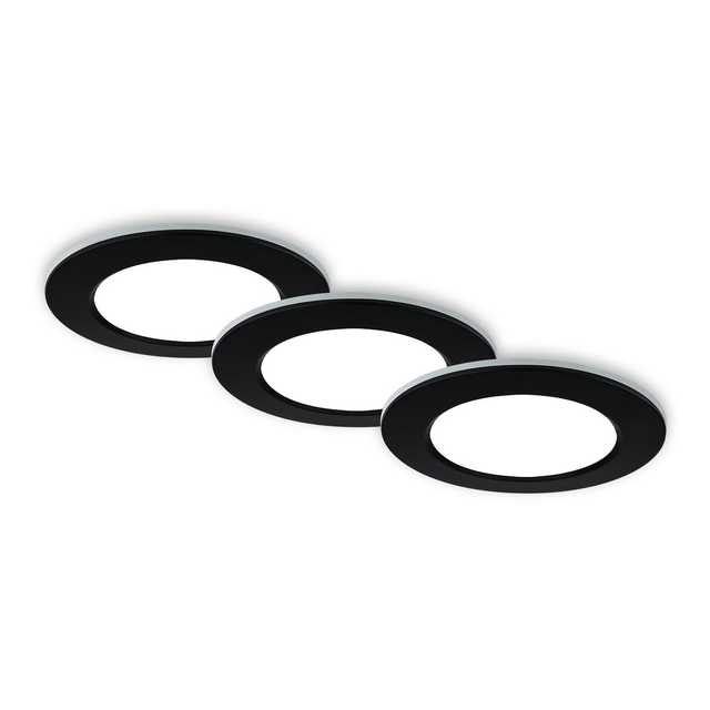 Briloner LED-Einbauleuchte 4,8 W Ø 9,2 cm 3 Stück schwarz