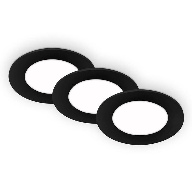 Briloner LED-Einbauleuchte 3 W Ø 8,6 cm 3 Stück schwarz