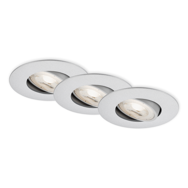 Briloner LED-Einbauleuchte 4,9 W Ø 9 cm 3 Stück chromfarben