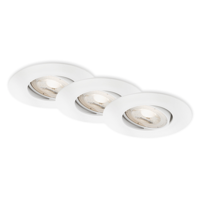 Briloner LED-Einbauleuchte 4,9 W Ø 9 cm 3 Stück weiß