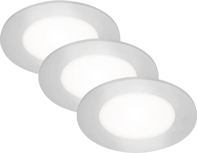 Briloner LED-Einbauleuchte IP 65 3 W Ø 8,6 cm 3 Stück chromfarben