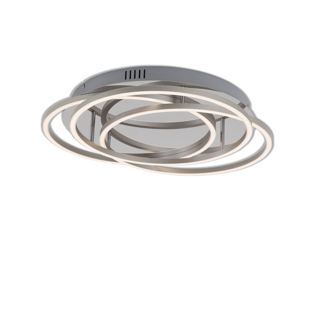 Briloner LED-Deckenleuchte 'Frame' chromfarben/aluminiumfarben 4800 lm, Ø 52,5 cm
