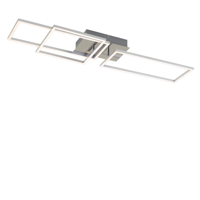 Briloner LED-Deckenleuchte 'Frame' chromfarben/aluminiumfarben 3300 lm, 26 x 92,8 cm