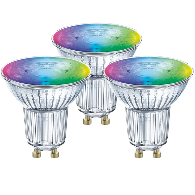 Ledvance LED-RGB-Reflektorlampe 'Smart+' 5,5 cm 350 lm 5 W GU10 weiß WLAN Tunable White 3 Stk.