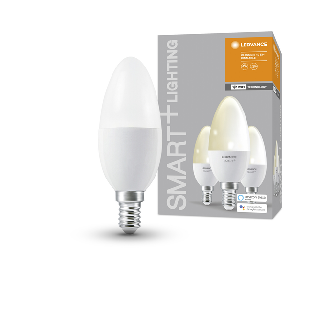 Ledvance LED-Kerzenlampe 'Smart+ WiFi CLB' warmweiß 4,9 W E14 470 lm, dimmbar 3er-Pack