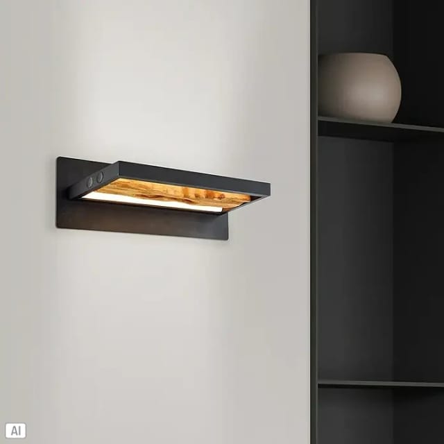 Brilliant LED-Wandleuchte 'Chaumont' holzfarben/schwarz 35 x 15 cm