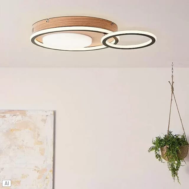 Brilliant LED-Deckenleuchte 'Karney' holzfarben/schwarz Ø 39,4 cm