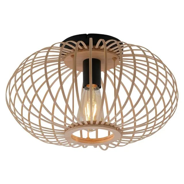 Just Light Deckenleuchte 'Racoon' holzfarben/schwarz Ø 40 x 23 cm