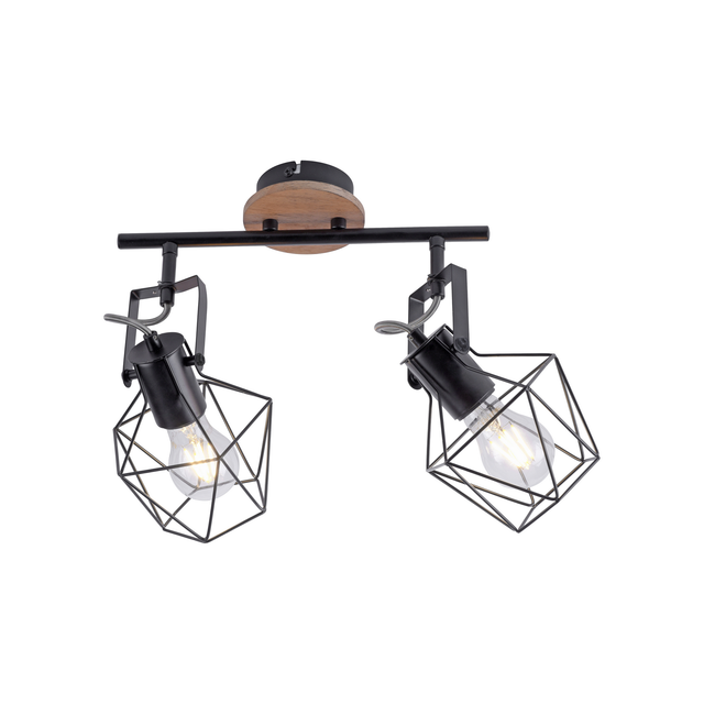 Just Light Wand- und Deckenleuchte 'Jaro' holzfarben/schwarz 61 x 28 x 31 cm