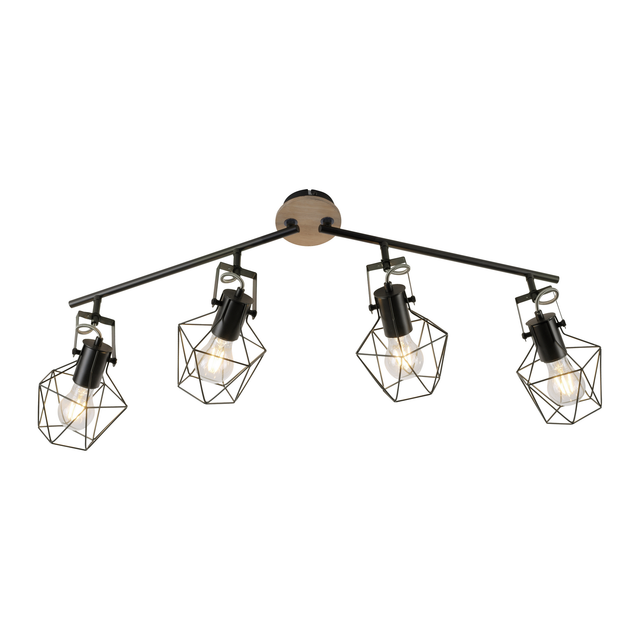 Just Light Wand- und Deckenleuchte 'Jaro' holzfarben/schwarz 110 x 109 x 30,5 cm