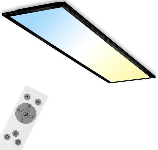 Briloner LED-Panelleuchte schwarz CCT 2600 lm Fernbedienung 100 x 25 x 6 cm