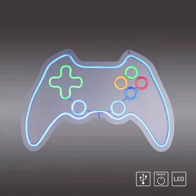 Just Light LED-Neon-Bild 'Gamer' mehrfarbig 60 x 40 x 1,5 cm