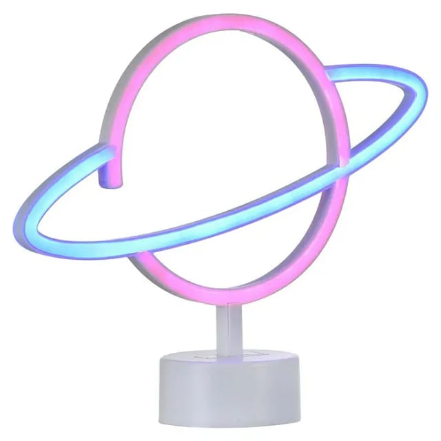 Just Light LED-Neon-Bild 'Saturn' mehrfarbig 30 x 24 x 8,5 cm