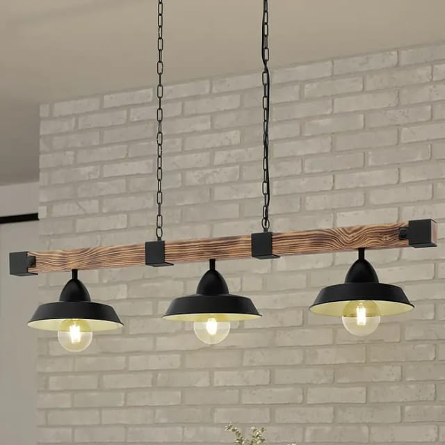 EGLO Hängeleuchte 'Oldbury' schwarz/braun 26 x 110 cm
