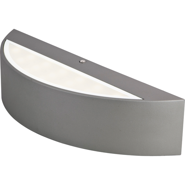 toom LED-Außenwandleuchte 'Stockholm' aluminiumfarben halbrund 9 x 30 x 6,5 cm
