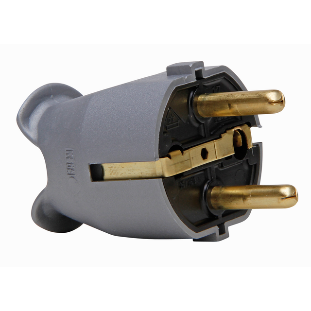 Kopp Schutzkontakt-Stecker silbern