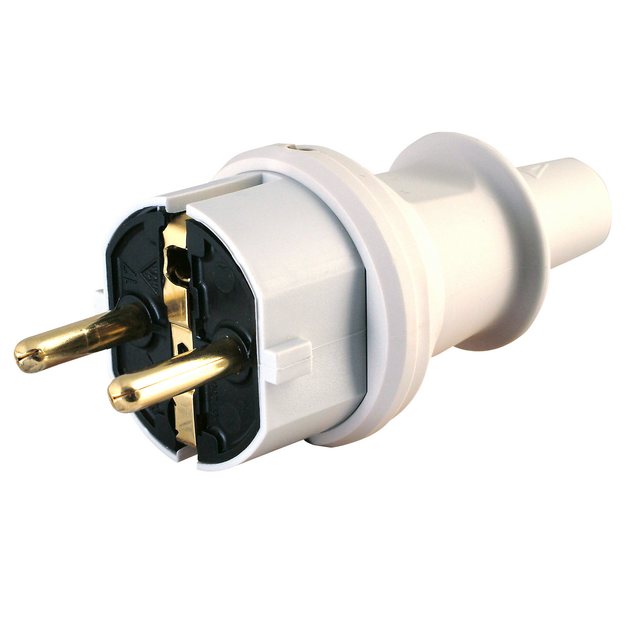 Kopp Schukostecker IP44 Knickschutz weiß