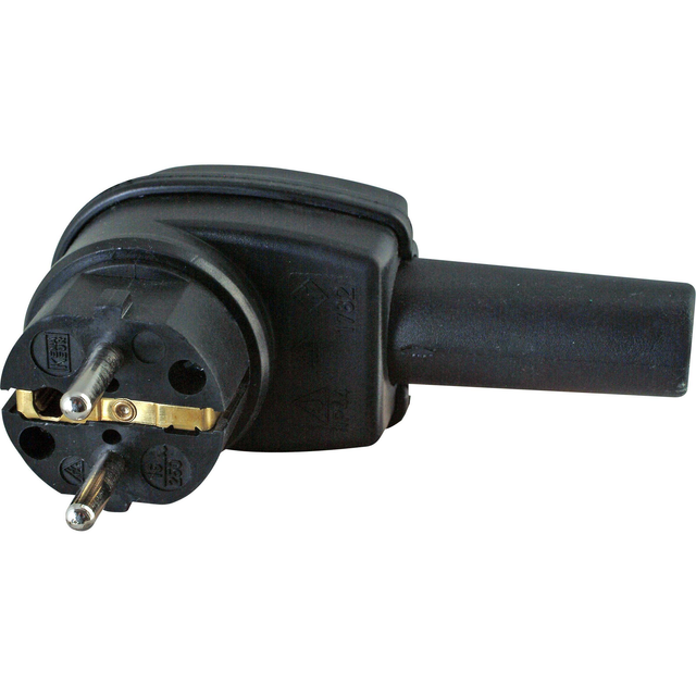 Kopp Winkelschutzstecker Vollgummi schwarz
