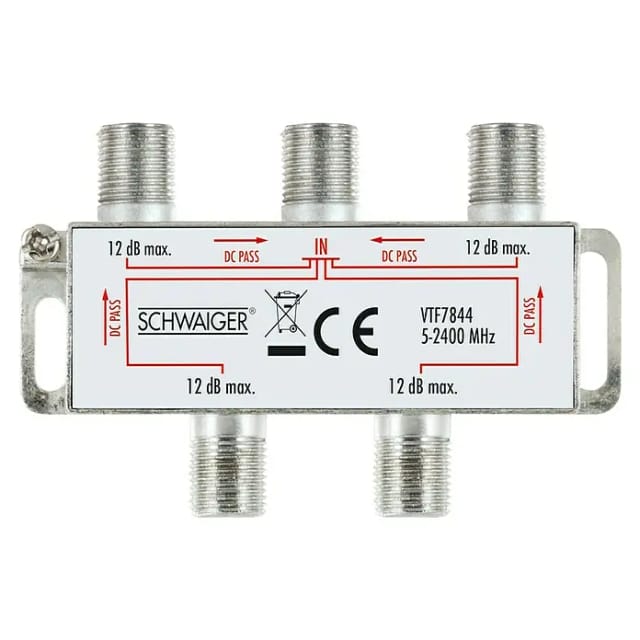 Schwaiger Verteiler 4-fach 12 dB