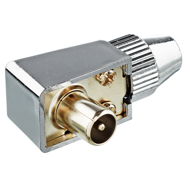 Schwaiger IEC-Winkelstecker "Antenna" Professional WST30 verchromt