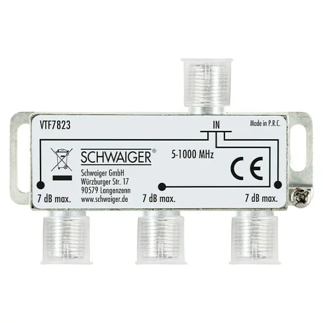 Schwaiger Antennenverteiler "Antenna" 3-fach 7 dB