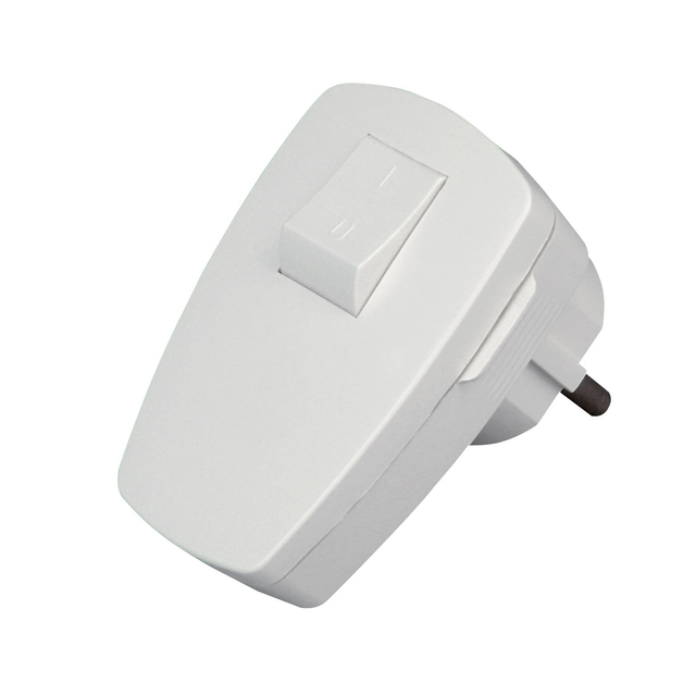 Kopp Stecker mit Schalter weiß