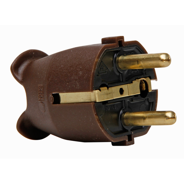 Kopp Schutzkontakt-Stecker braun