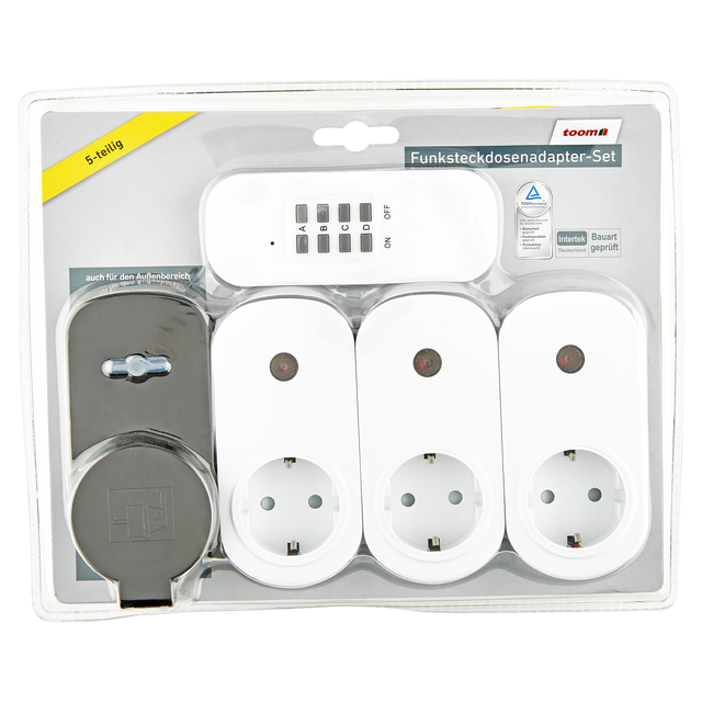 toom Funksteckdosenadapter-Set 5-teilig