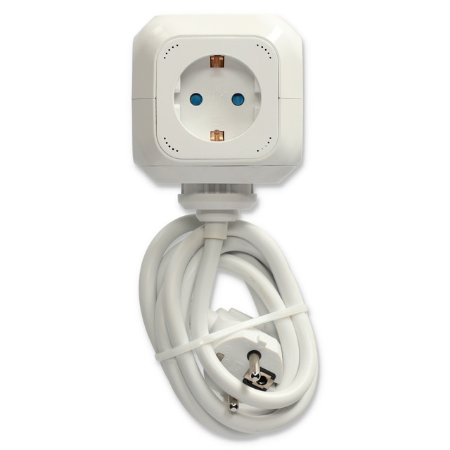 Steckdosenwürfel 4-fach mit 2 USB-Anschlüssen weiß 1,4 m
