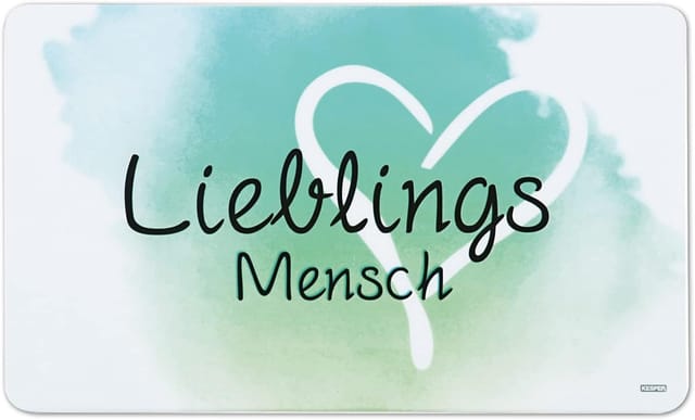 Kesper Frühstücksbrettchen Lieblingsmensch 23 x 14 cm Melamin rutschhemmende Füßchen, Brotzeit- und Schneidebrett, Küchenbrett