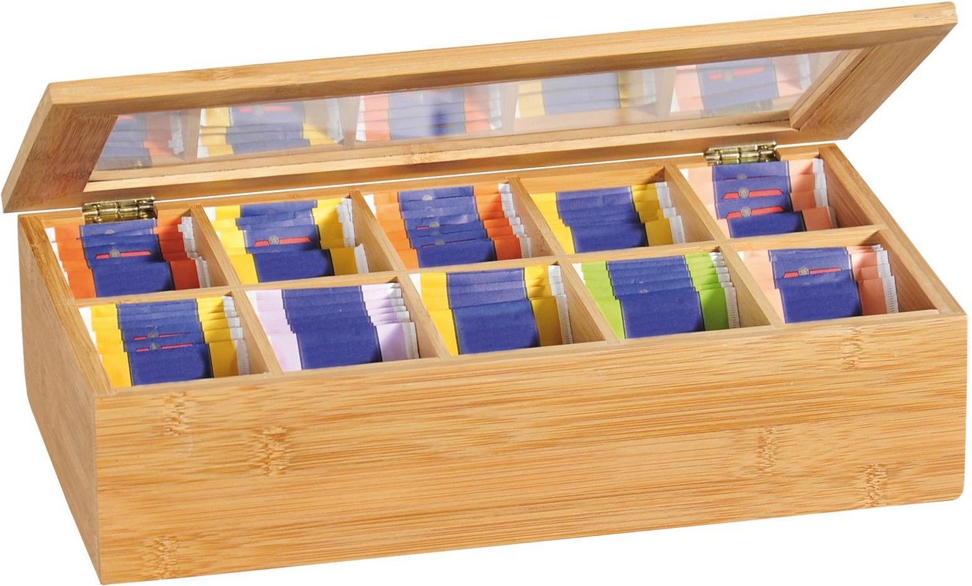 Kesper Teebox, mit 10 Fächern, Teeschachtel, Teeaufbewahrung, aus FSC®-Bambus, Maße: 360 x 200 x 90 mm Bild 2