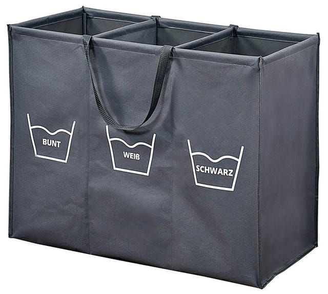 Kesper Wäschesortierer aus Polyester mit 3 Kategorien, faltbar, 75 x 60 x 35 cm