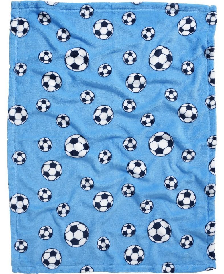 Playshoes Fleece-Decke Fußball (blau), Größe: 75 x 100 cm Bild 3