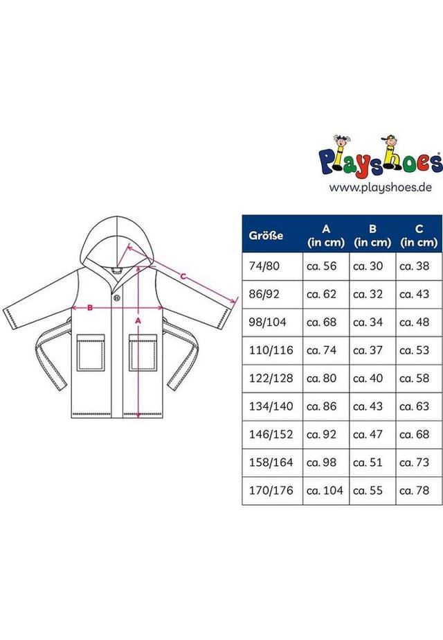 Playshoes Fleece-Bademantel Fußball (blau), Größe: 98/104