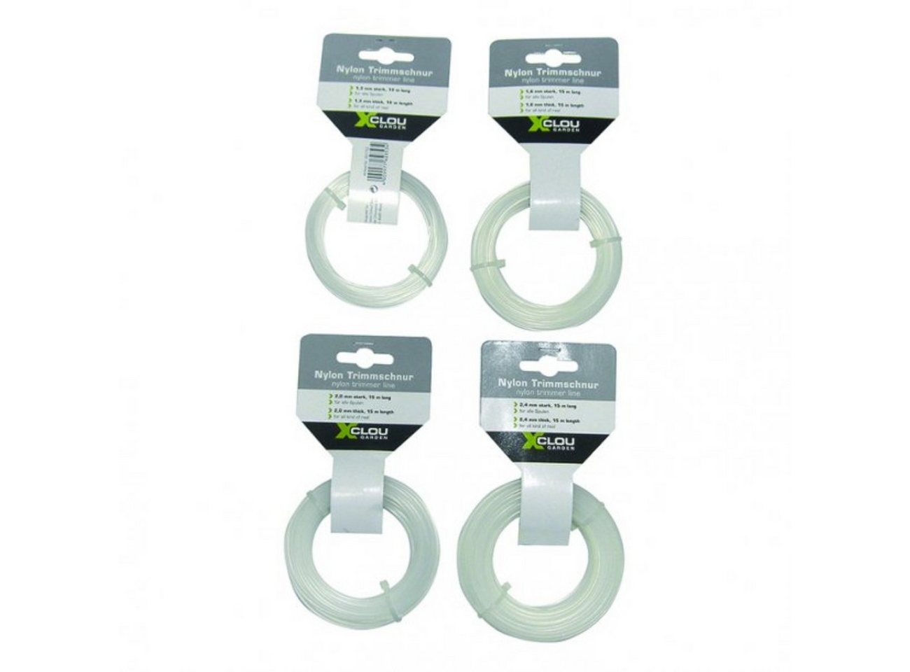 XCLOU GARDEN Trimmerschnur, Trimmerfaden, Nylonschnur, Ø 1,6 mm