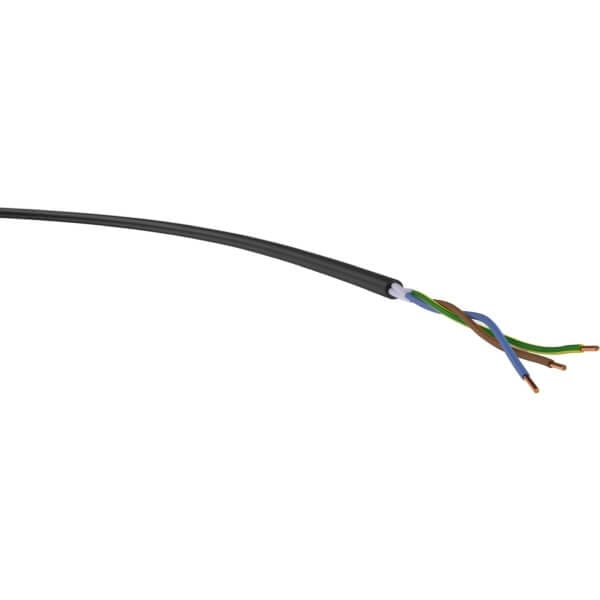 watt24 Gummischlauchleitung H07RN-F 3G 1,5mm² – schwarz, 1 Meter, Meterware - 30135731