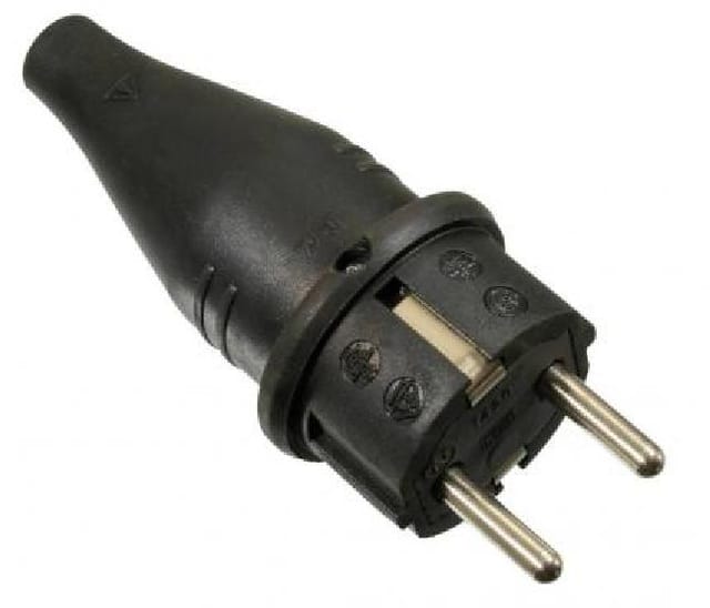 watt24 Schutzkontaktstecker Vollgummi 230 V Schwarz IP44 - 30136164