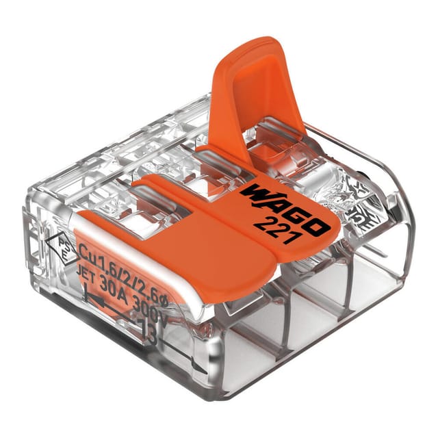 WAGO 3-COMPACT-Verbindungsklemme 6 mm² transparent - 221-613